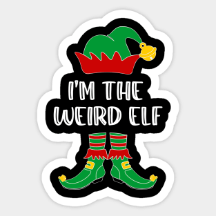 I'm The Weird Elf Matching Family Group Christmas Sticker